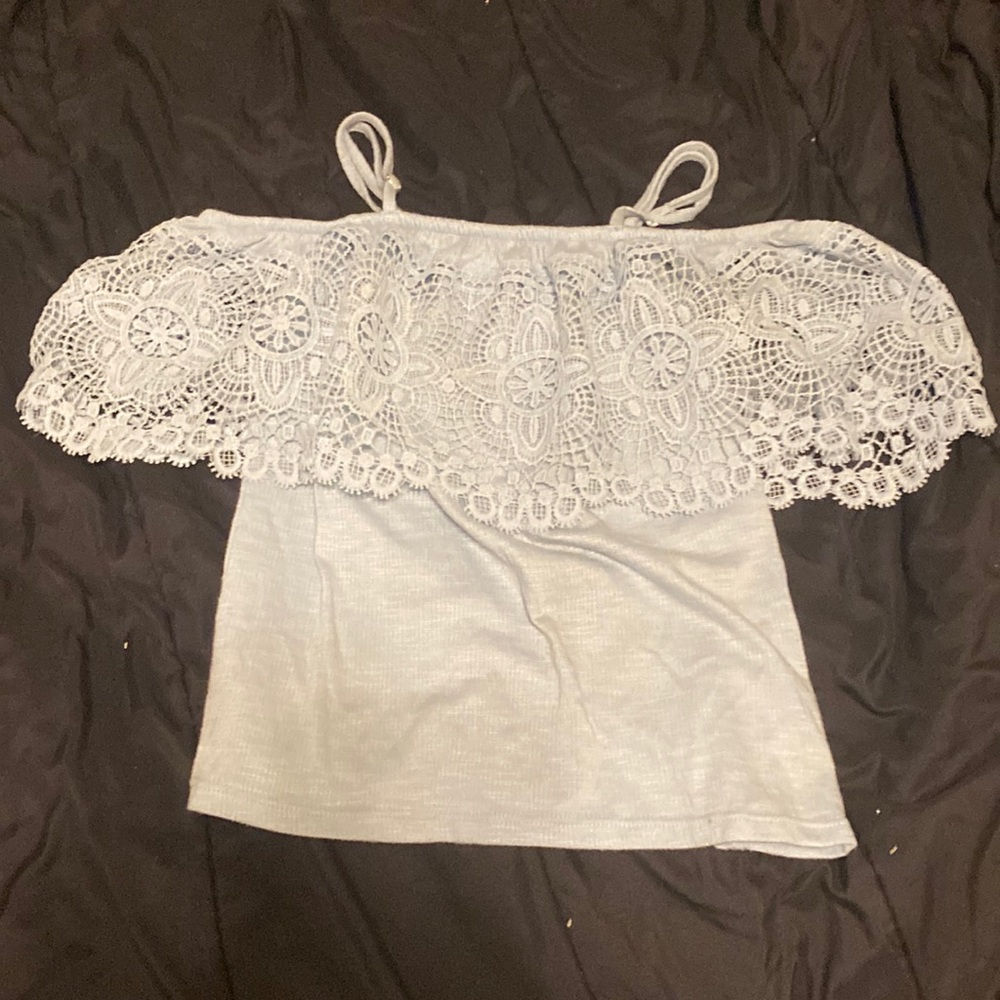 XS light blue off the shoulder